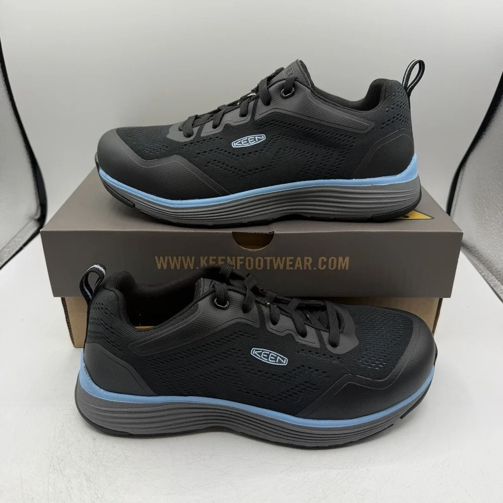 KEEN Sparta 2 Work Shoes Womens Sz 9.5 M Airy Blue/Black Sneakers Safety Toe
